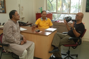 Jayant Joshi, Milind Sathe and Prabhakar Kolte at Indiaart